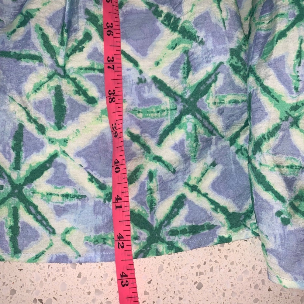 Peace Love World Boheme Green Lavender Tie Dye Tiered Maxi Skirt Womens Medium - Picture 5 of 7